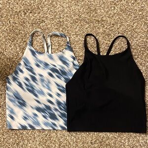 Crop Black and Blue Tops